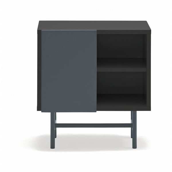 Čierny/antracitový matný nočný stolík s poličkami Nube – Teulat-image-3