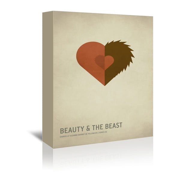 Obraz na plátne Beauty and the Beast With Text od Christiana Jacksona