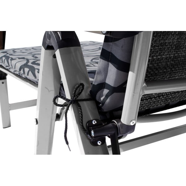 Čierno-sivé kovové skladacie záhradné ležadlo London – Sun Garden-image-1