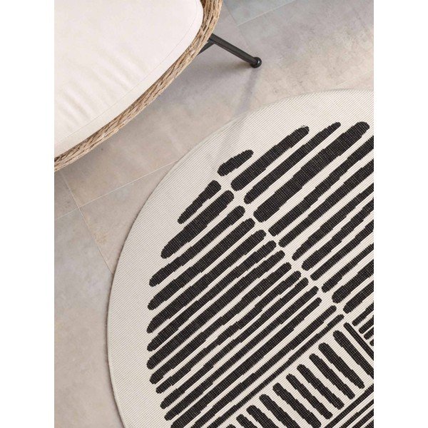 Čierny/krémovobiely okrúhly vnútorný a vonkajší koberec ø 200 cm Haringey Bounds – Ted Baker-image-3