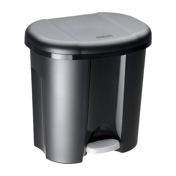 Čierny pedálový odpadkový kôš z recyklovaného plastu 20 l Duo - Rotho