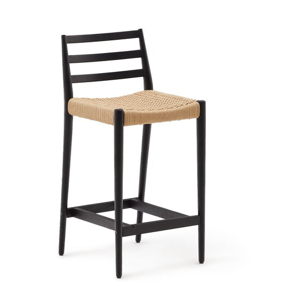 Čierna/v prírodnej farbe barová stolička z dubového dreva (výška sedadla 70 cm) Analy – Kave Home