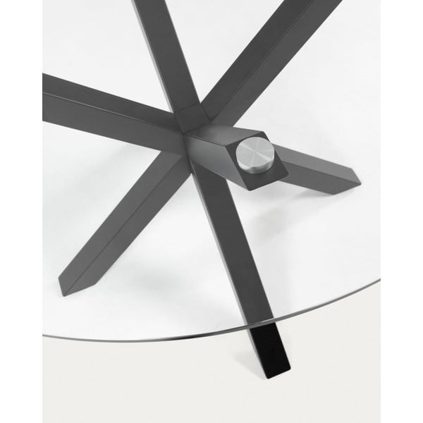 Čierny okrúhly konferenčný stolík so sklenenou doskou ø 82 cm Argo – Kave Home-image-4