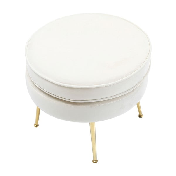 Biela zamatová podnožka Water Lily – Kare Design-image-1