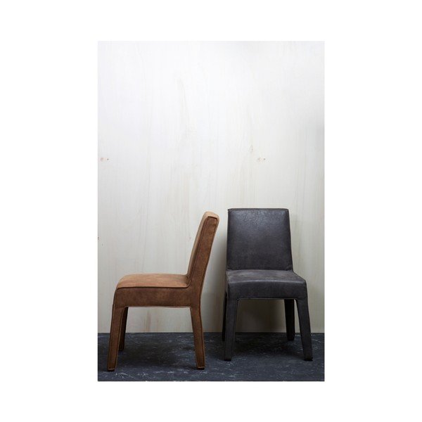 Sada 2 čiernych kožených stoličiek BePureHome Cocoon-image-4