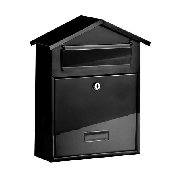 Čierna poštová schránka Premier Housewares, šírka 30 cm