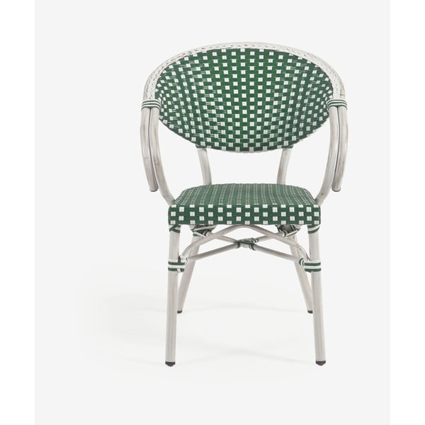 Zeleno-biela vonkajšia stolička Kave Home Marilyn-image-2