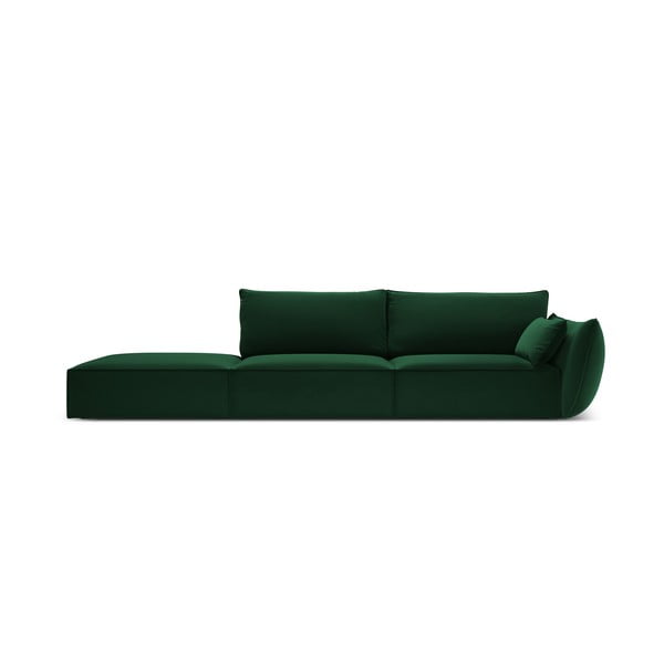 Tmavozelená zamatová pohovka pravý roh 264 cm Vanda – Mazzini Sofas