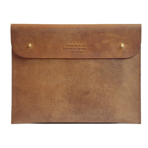 Hnedé kožené puzdro na iPad O My Bag Sleeve