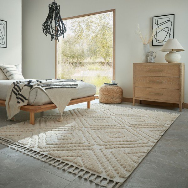 Krémovobiely koberec 133x190 cm Diomara – Flair Rugs-image-1