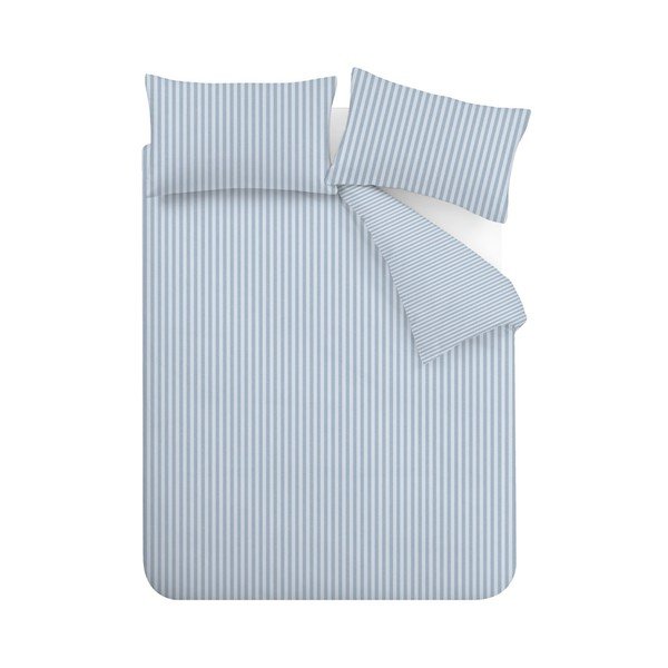 Modré obliečky na jednolôžko 135x200 cm Epping Textured Stripe – Catherine Lansfield