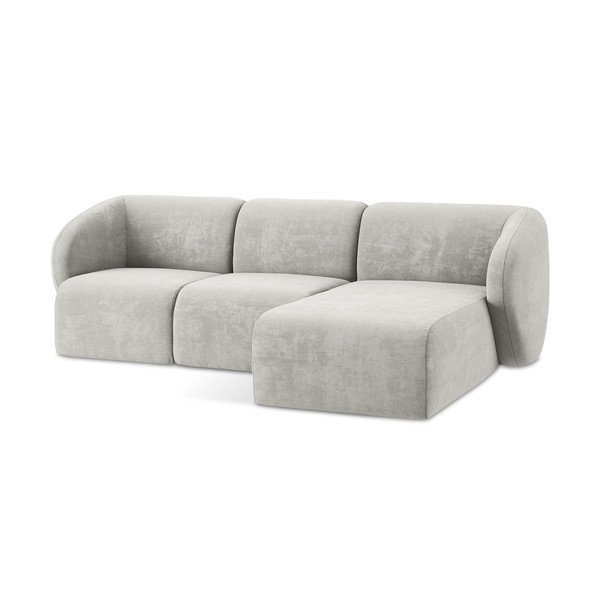 Svetlosivá ženilková rohová pohovka (pravý roh/s leňoškou) Lani – Makamii-image-4