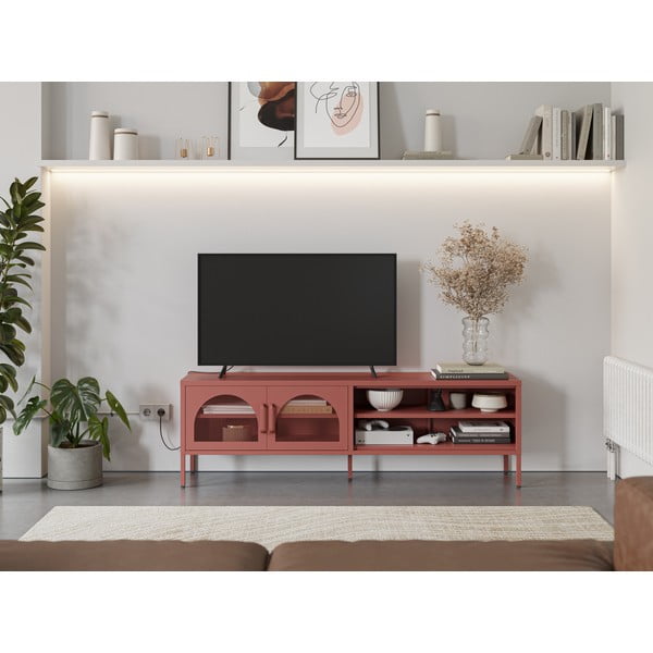 TV stolík v tehlovej farbe 160x50 cm Diora – Marckeric-image-1