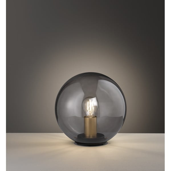 Čierna stolová lampa so skleneným tienidlom Dini – Fischer & Honsel-image-3