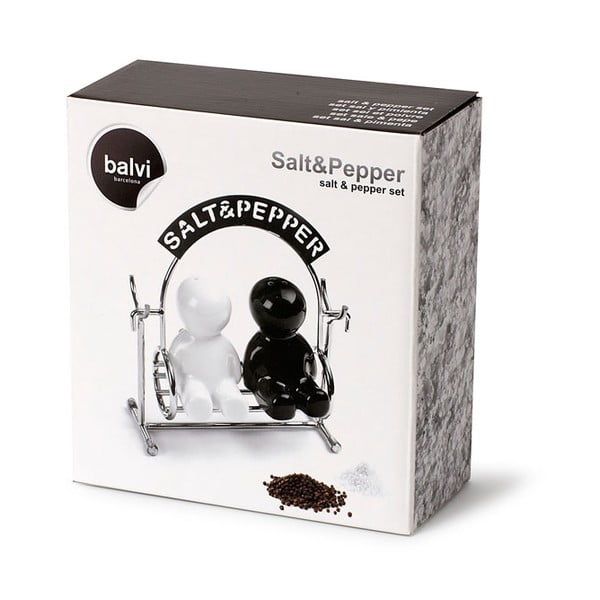 Soľnička a korenička so stojanom Salt & Pepper – Balvi-image-2