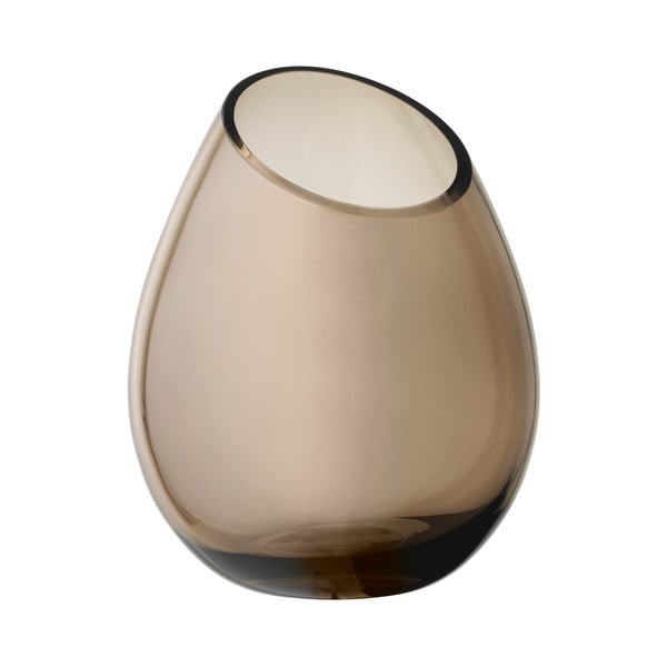 Hnedá sklenená váza Blomus Raindrop, výška 24 cm