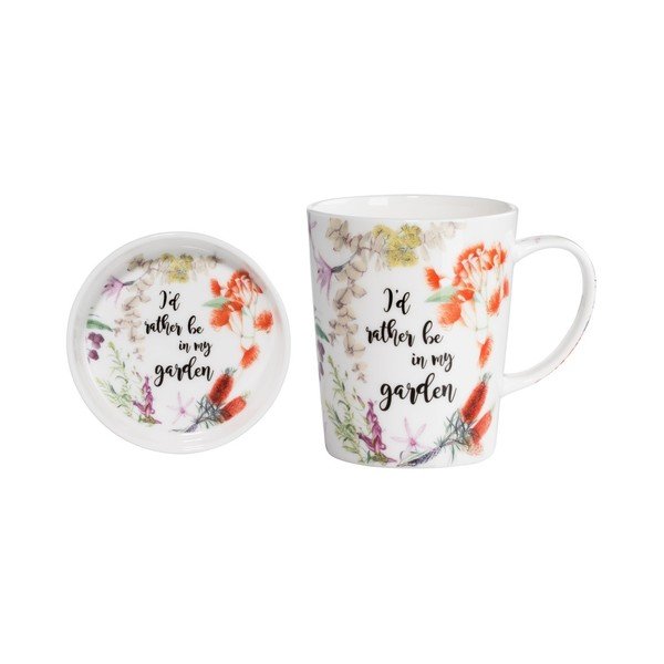 Set hrnčekov s podnosom z kostného porcelánu Maxwell & Williams Rather Be, 400 ml