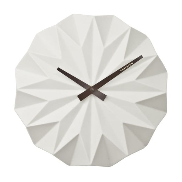 Biele nástenné hodiny Karlsson Origami Ceramic