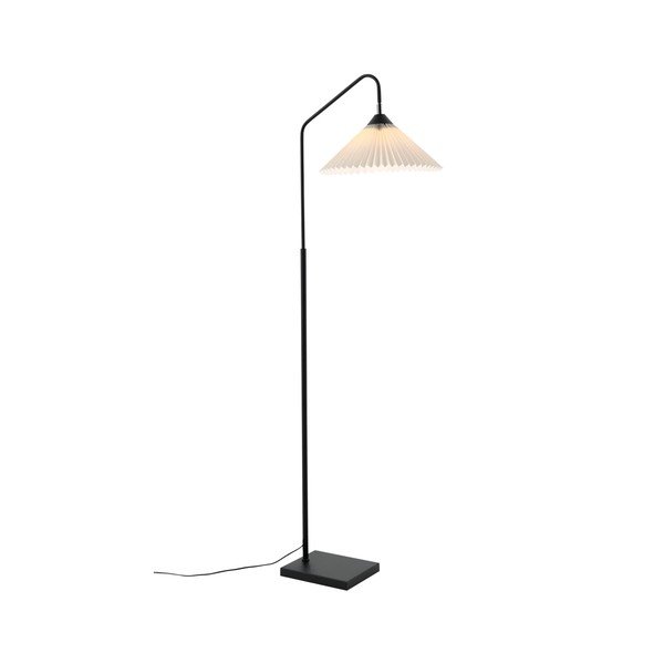 Čierna/krémovobiela látková stojacia lampa s ohýbateľnou konštrukciou (výška  155 cm) Kate – Ellos Home-image-3
