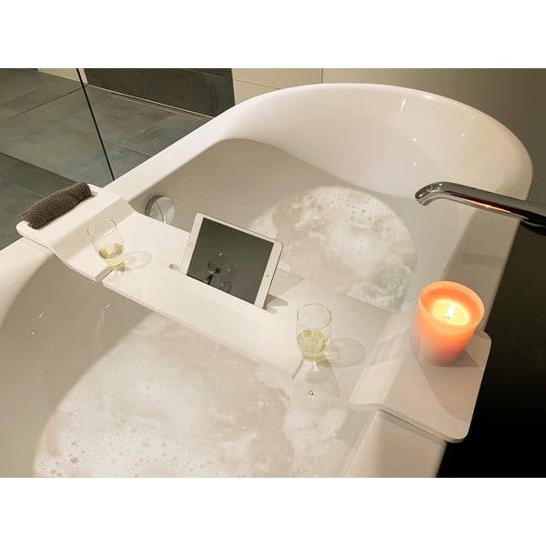 Biela polica do vane Wenko Matera, dĺžka 94 cm-image-1