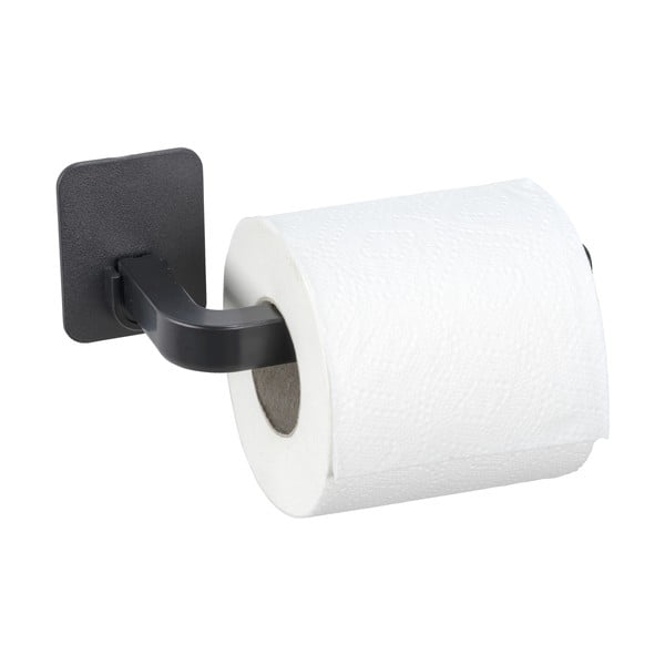 Čierny plastový držiak na toaletný papier bez vŕtania Parma – Allstar-image-3