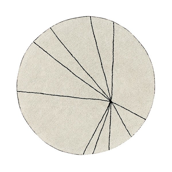 Krémový prateľný ručne tkaný bavlnený okrúhly koberec ø 160 cm Trace Beige – Lorena Canals