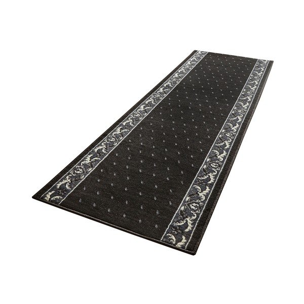 Čierny behúň s bielymi detailmi Hanse Home Ornament, 80 × 350 cm-image-3