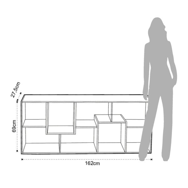 Knižnica Tomasucci Random Andrea, 160 × 69 × 27,5 cm-image-2