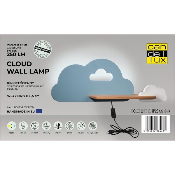 Bielo-modré detské svietidlo Cloud - Candellux Lighting-image-3