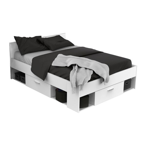Biela posteľ Demeyere Frank, 140 × 200 cm