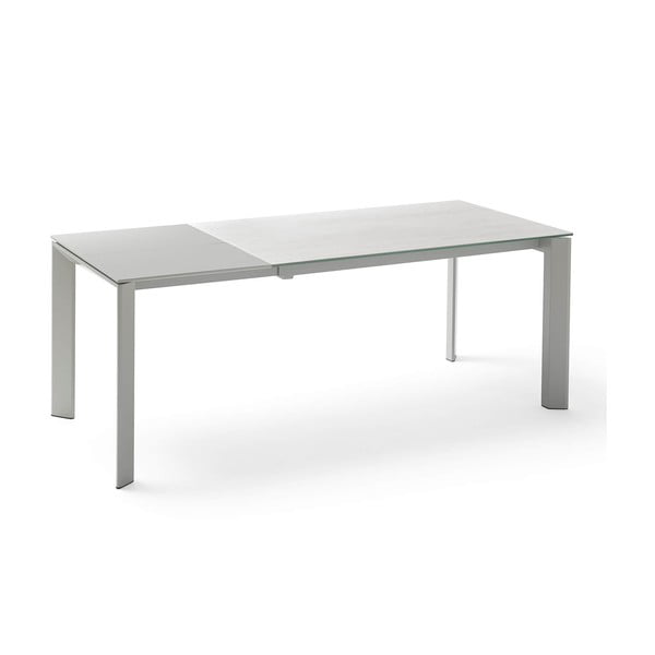 Sivý rozkladací jedálenský stôl sømcasa Lisa Snow, dĺžka 140/200 cm