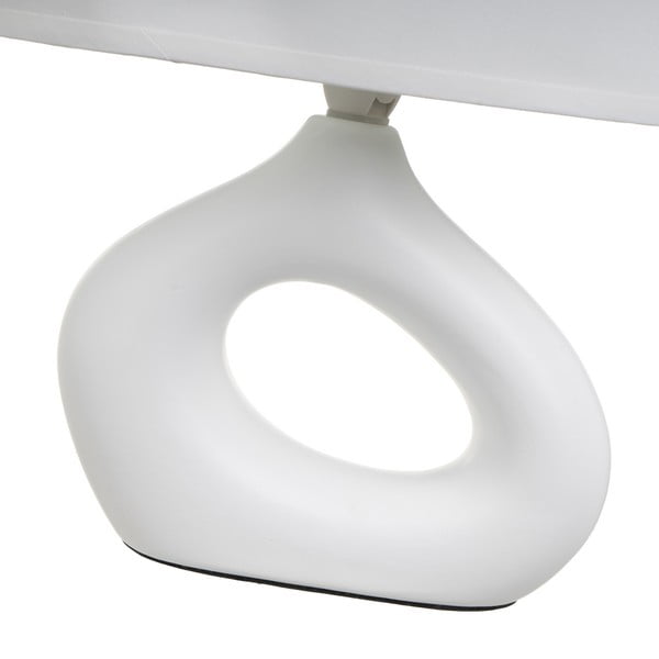 Biela keramická stolová lampa s textilným tienidlom (výška 30 cm) – Casa Selección-image-3