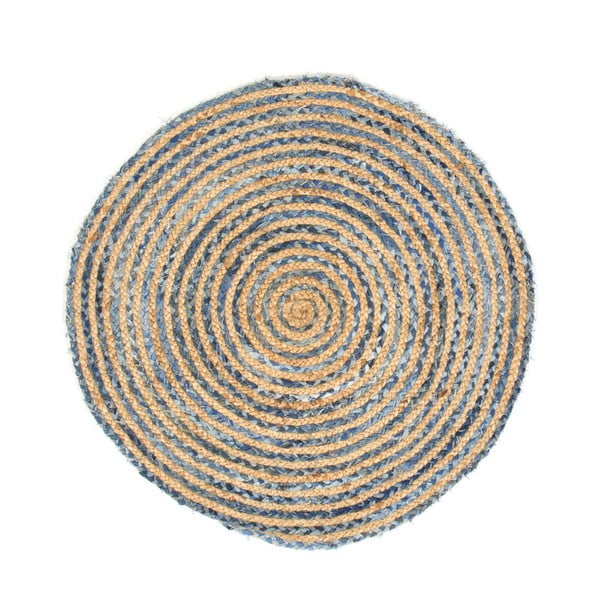 Sivohnedý koberec z konopného vlákna Cotex Rondo, ø 140 cm