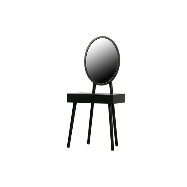 Čierny toaletný stolík s nohami z borovicového dreva WOOOD Vanity-image-3