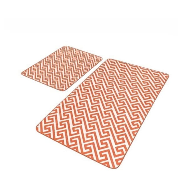 Oranžové zamatové kúpeľňové predložky v súprave 2 ks 60x100 cm – Mila Home