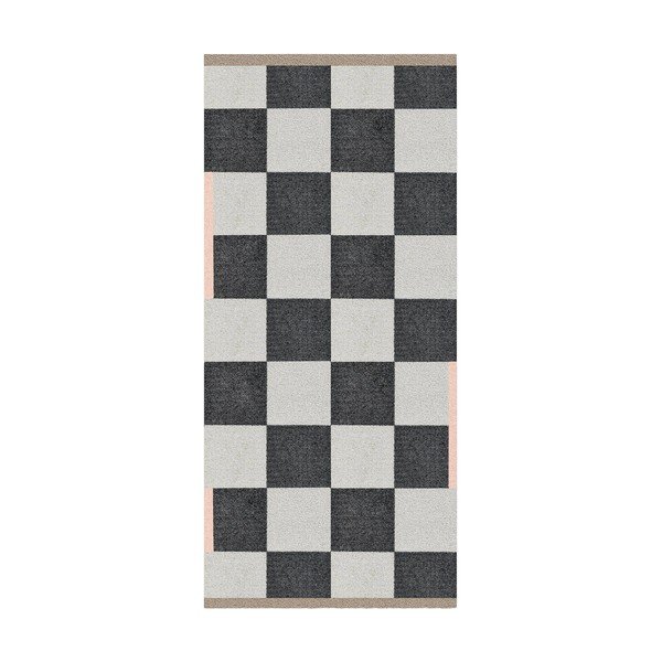 Čierno-biely umývateľný koberec 70x150 cm Square – Mette Ditmer Denmark