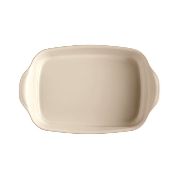 Krémová keramická obdĺžniková zapekacia misa Emile Henry Ultime, 36,5 × 23,5 cm-image-1