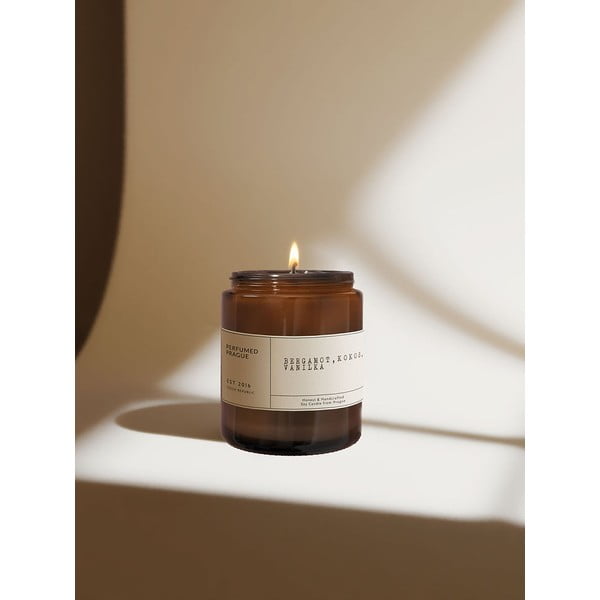 Vonná sójová sviečka doba horenia 40 h #32 Bergamot, Coconut, Vanilla – Perfumed Prague