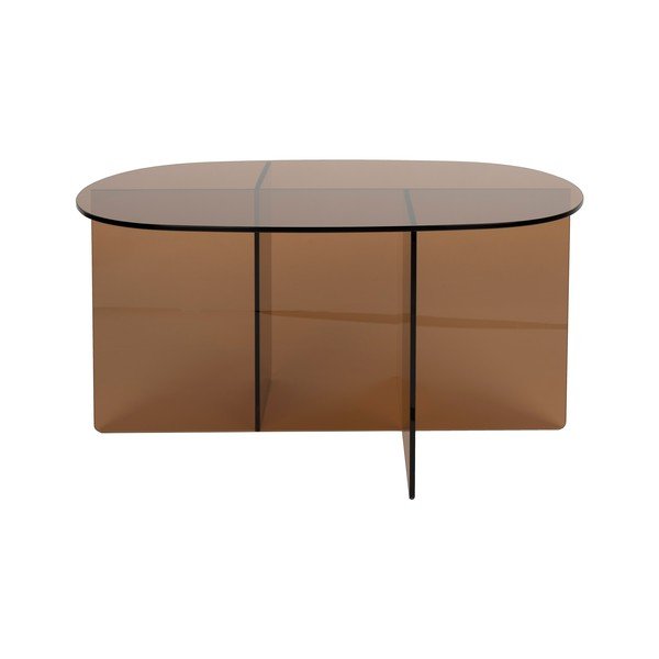 Hnedý sklenený konferenčný stolík 60x80 cm Linea – Zuiver-image-2