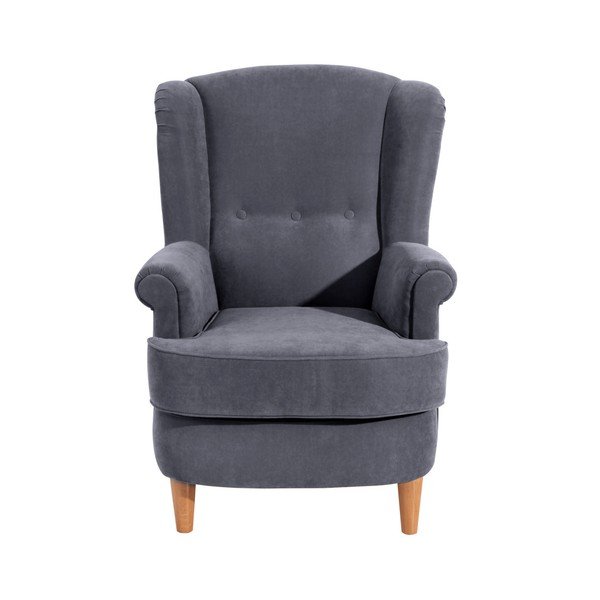Antracitovosivé kreslo Max Winzer Kendra Velor-image-1
