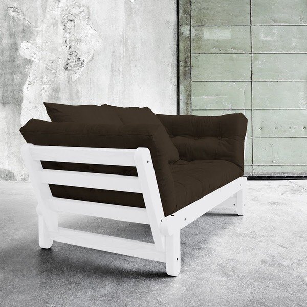 Rozkladacia pohovka Beat White/Choco Brown-image-1