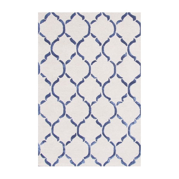 Ručne tuftovaný modrý koberec Bakero Chain DK Blue, 122 × 183 cm