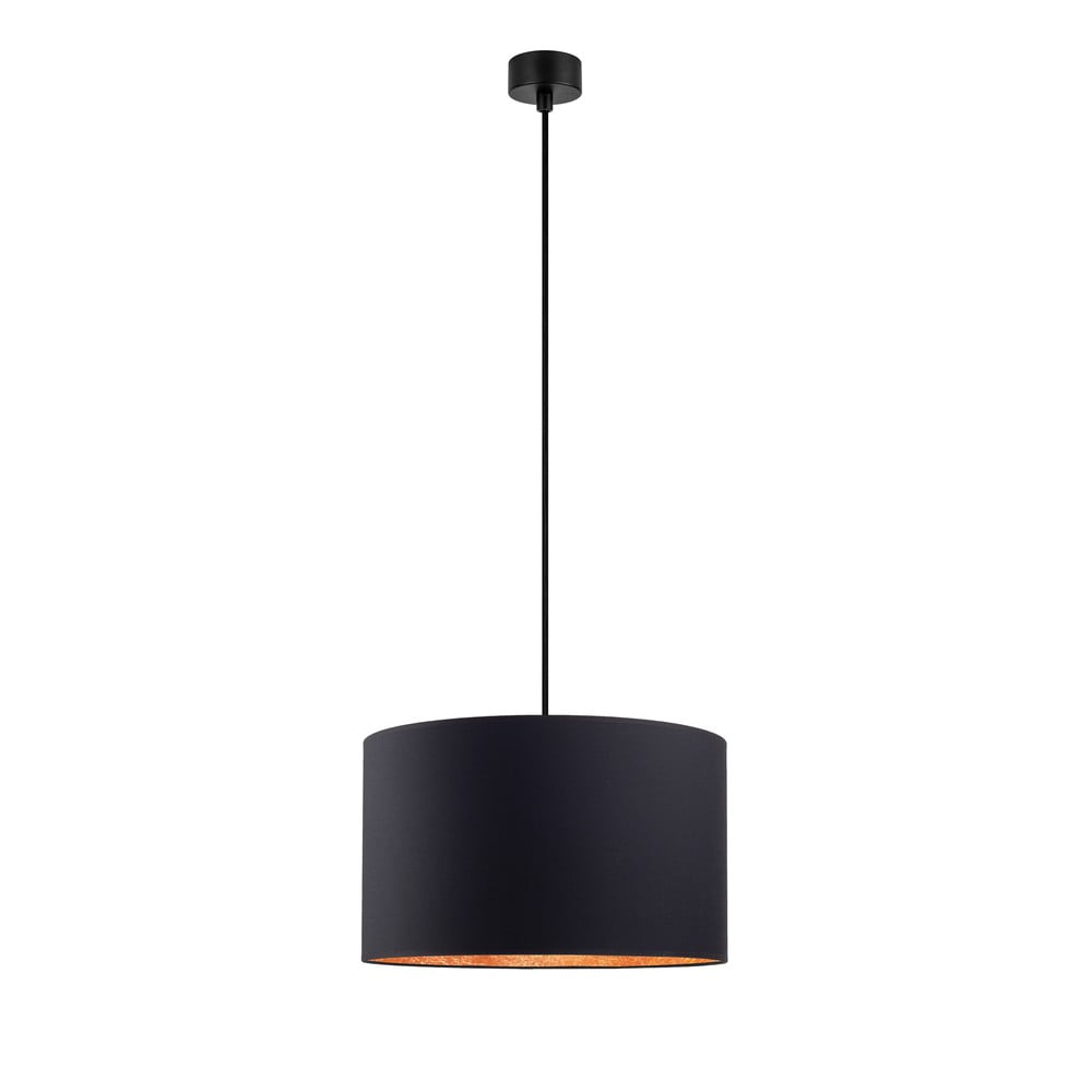 Čierne stropné svietidlo s vnútrom v medenej farbe Sotto Luce Mika, ∅ 40 cm