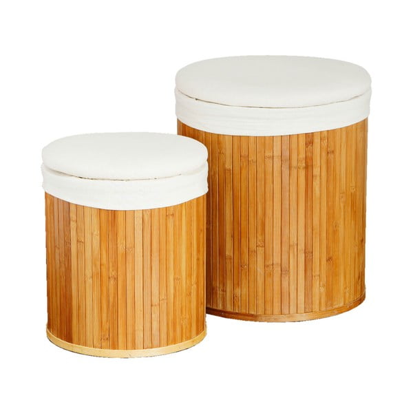 Sada 2 okrúhlych košov na bielizeň z bambusu Premier Housewares