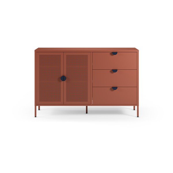 Kovová komoda v terakotovej farbe 140x90x40 cm Sayla – Marckeric
