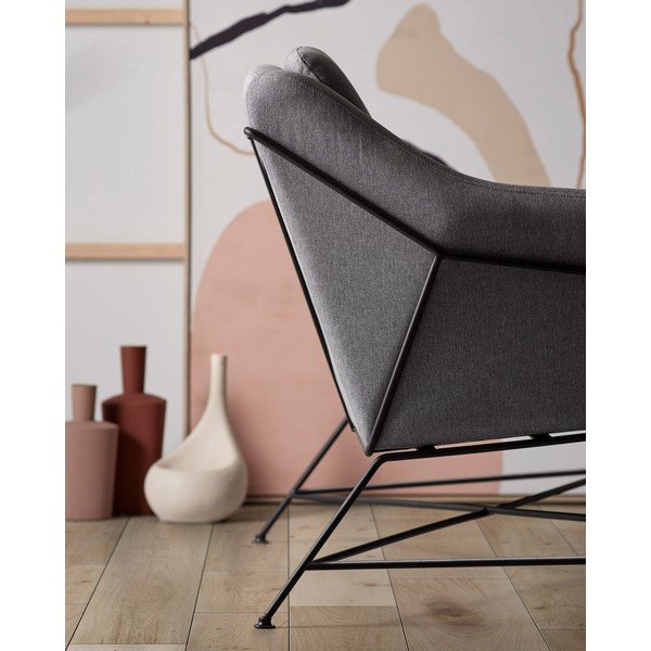 Sivá pohovka 128 cm Brida – Kave Home-image-2