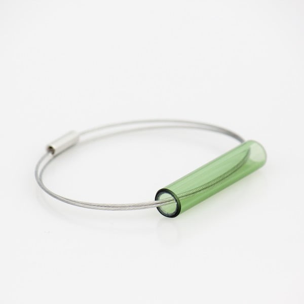 Zelený sklenený náramok ko–ra–le Tubes