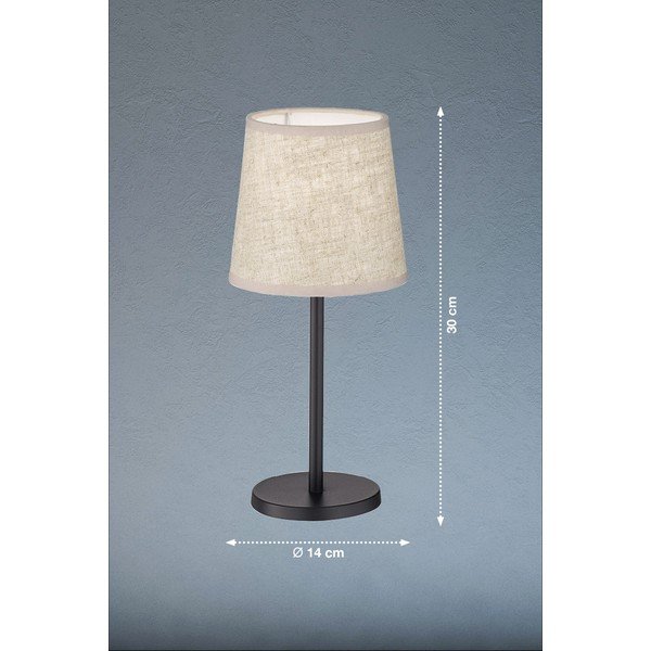 Čierno-béžová stolová lampa s textilným tienidlom (výška 30 cm) Eve – Fischer & Honsel-image-2