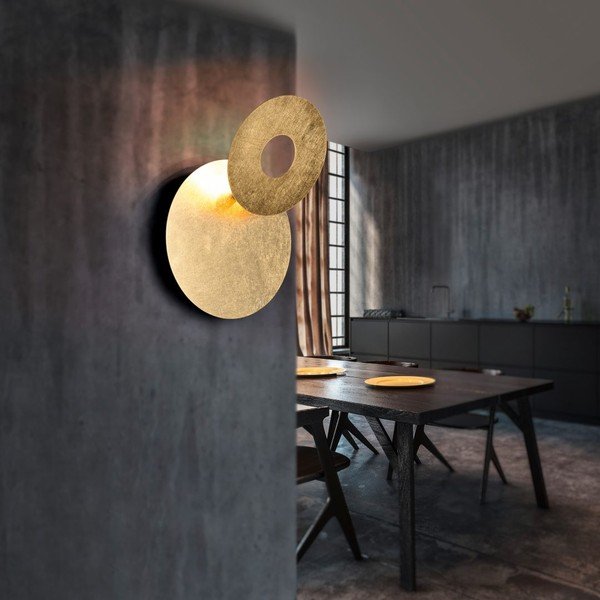 LED nástenné svietidlo v zlatej farbe Leano – Trio-image-4