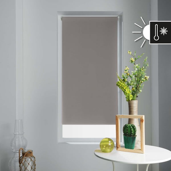 Svetlohnedá textilná roleta 90x180 cm Occult – douceur d'intérieur-image-2